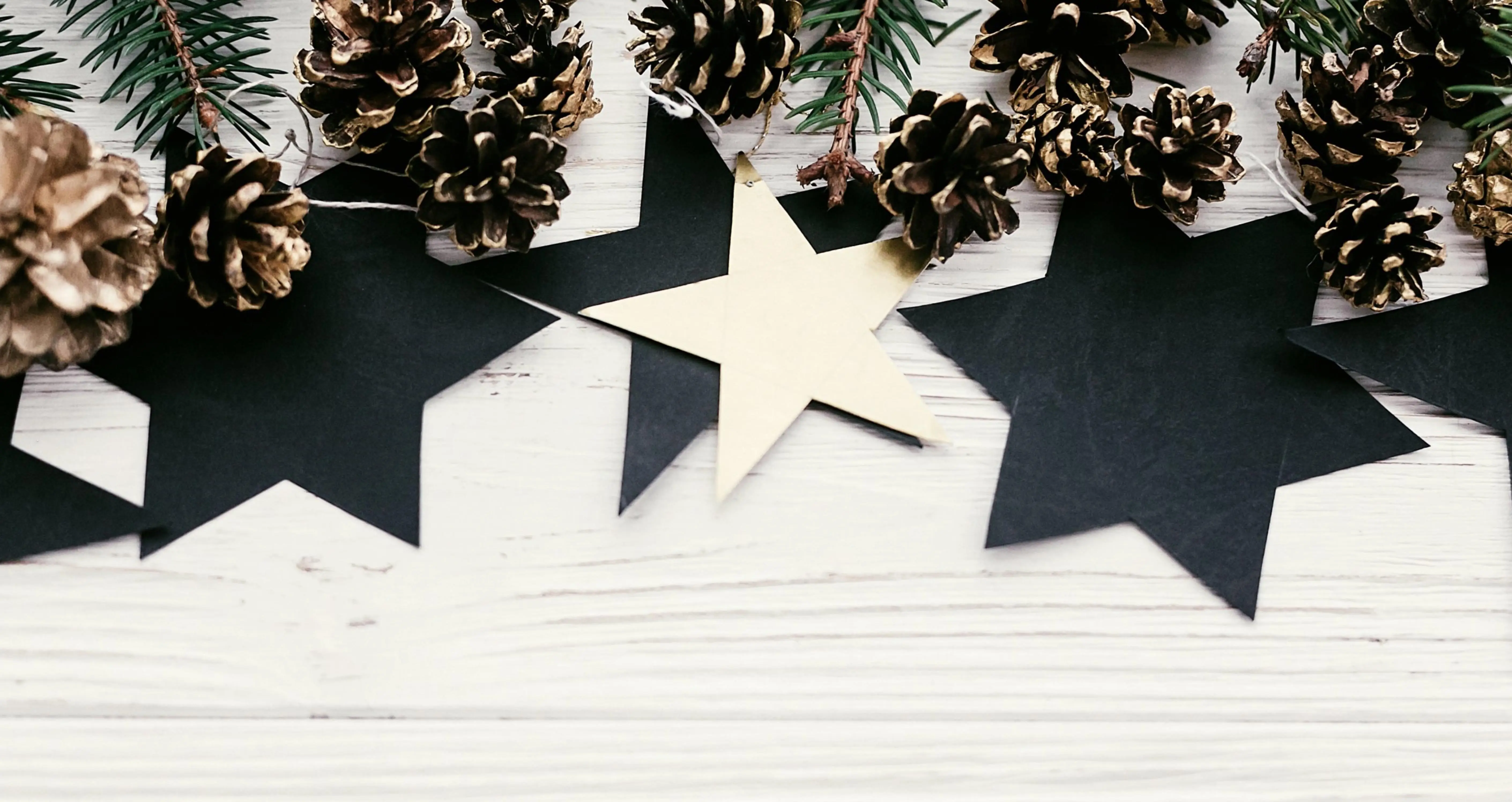 Schwarze Sterne mit Tannenzapfen Advent Weihnacht Deko Schwarze Sterne mit Tannenzapfen