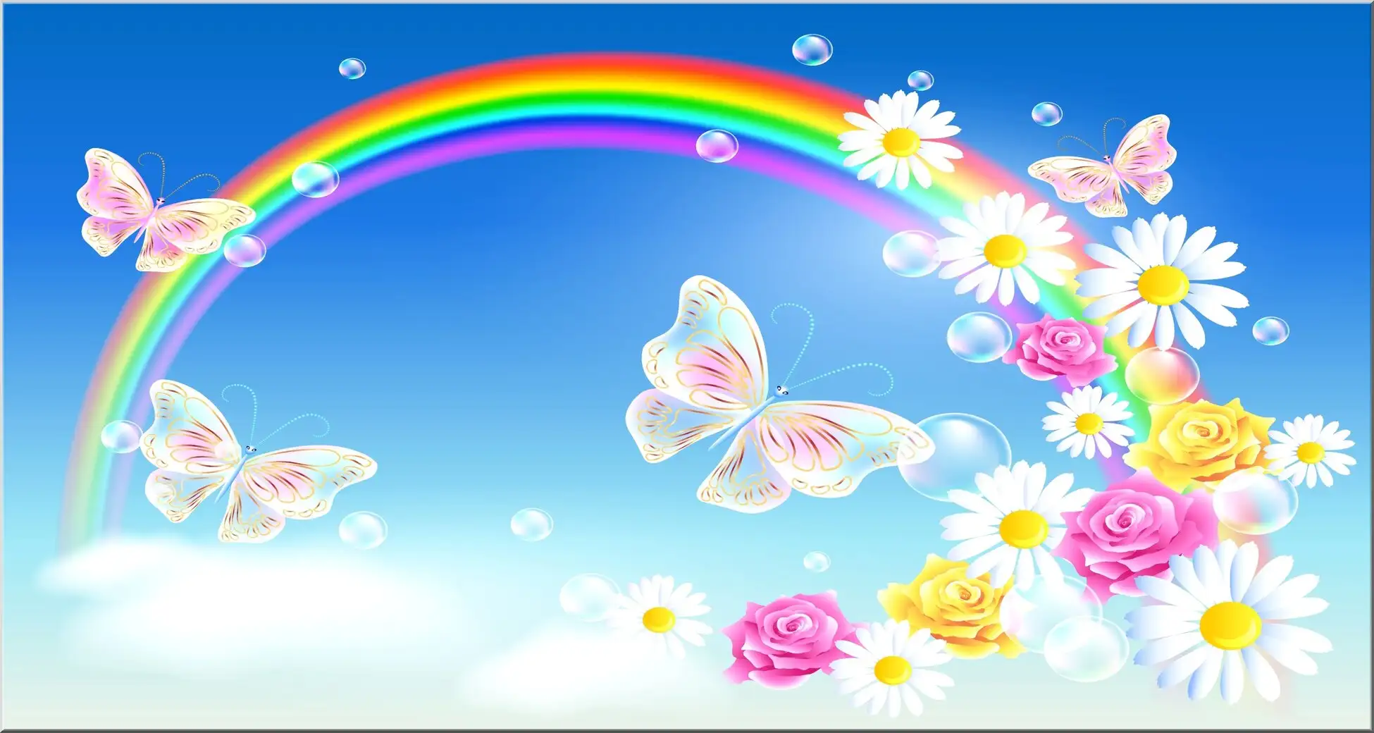 Schöne Xxl Postkarte Mit Regenbogen Und Schmetterlingen Schöne Xxl Postkarte Mit Regenbogen Und Schmetterlingen