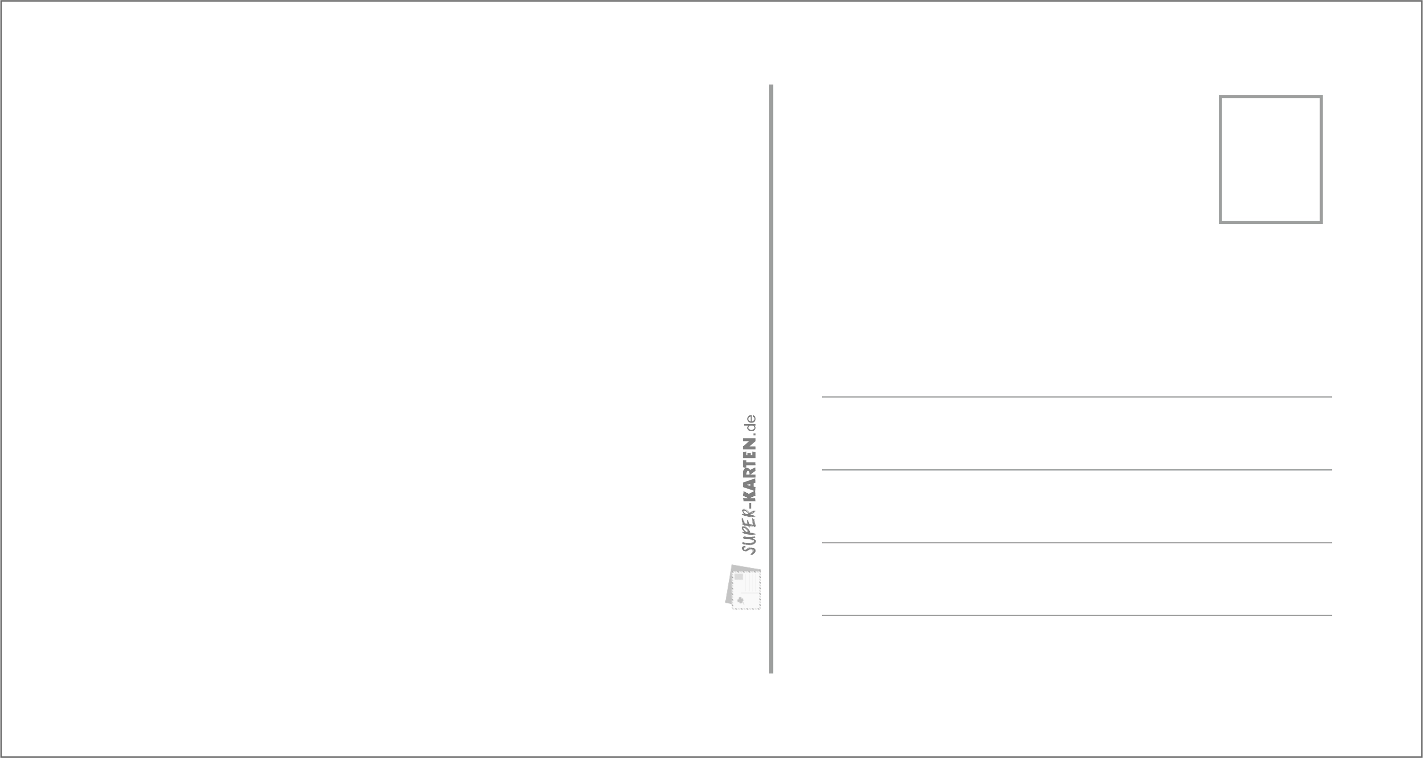 Postkarte Rückseite Mit Adresszeile Und Briefmarkenfeld Postkarte Rückseite Mit Adresszeile Briefmarke